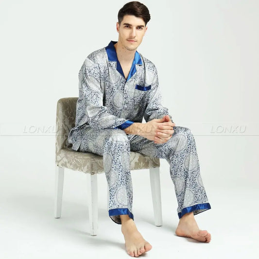 Silk Satin Polka Dot Pajama Set – Button-Front, Full Sleeve