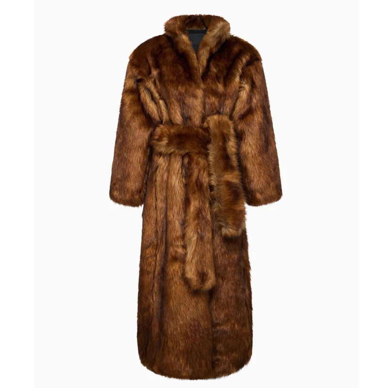 New women's winter imitation fox fur young Wolf fur coat female long over the knee warm coat