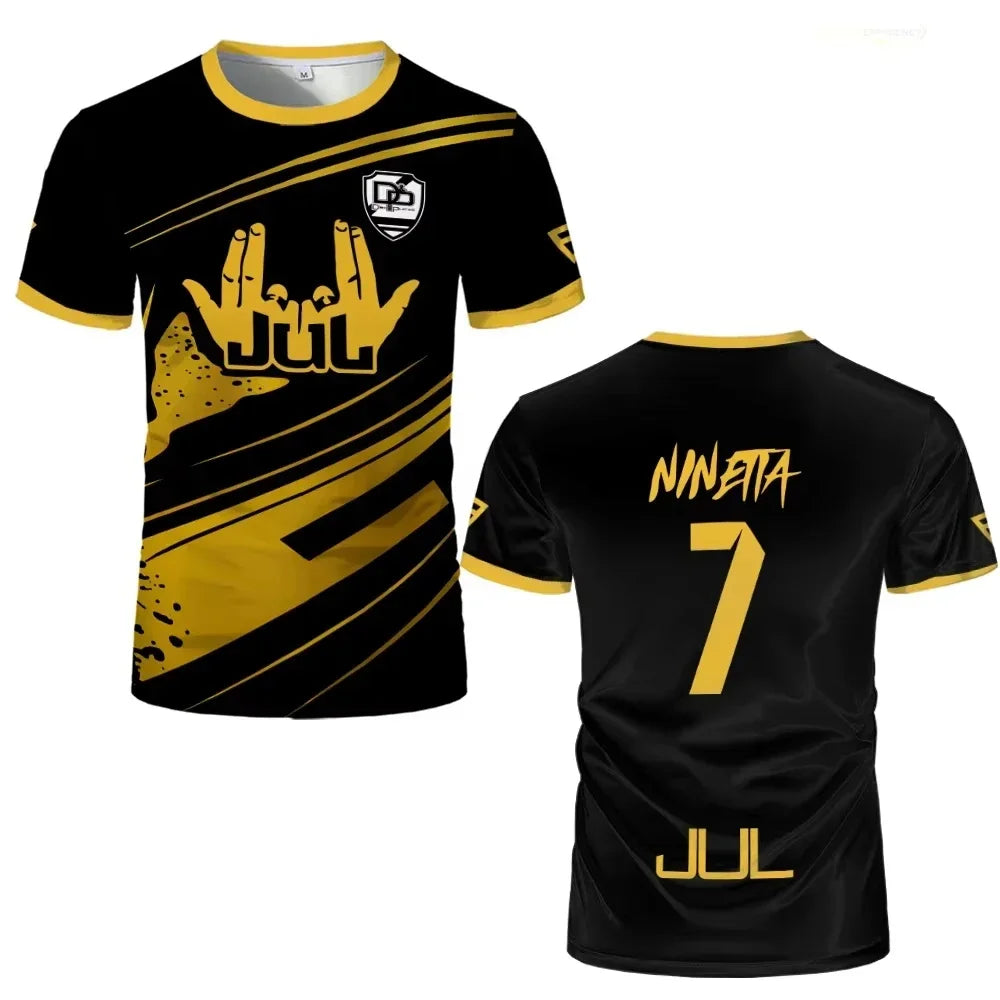 Summer Jul Training Men's T-shirt Football Sports Breathable Quick Dry Short Sleeve Tops Daily Fashion O-Neck Unisex Clothing