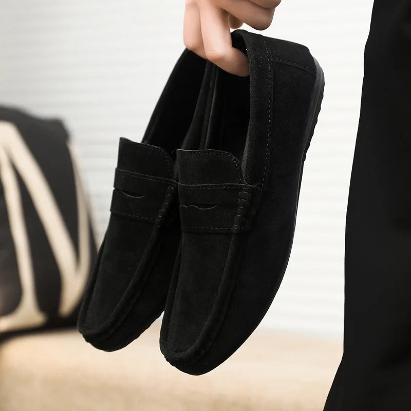 Spring Casual Shoes for Young Men Trendy Loafers Slip-on Sneakers Breathable Fabric Upper Pointed Tip Cross-border Supply