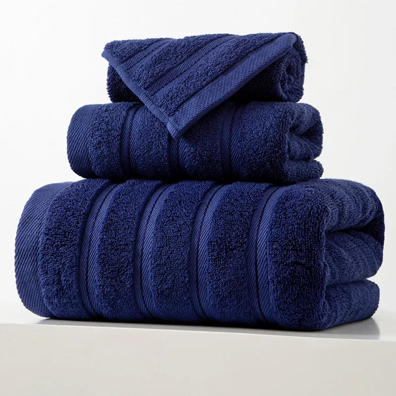 450GSM Egyptian Cotton Luxury Bath Towel Set Hotel Grade Woven Organic Anti-static Jacquard Soft Absorbent Quick-Dry 3Pcs Thick