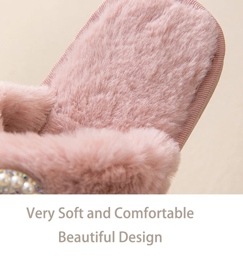 Plush Furry Warm Cozy White Slippers Open Toe Fluffy Bridal Party Wedding Bride Slippers I Do Slippers
