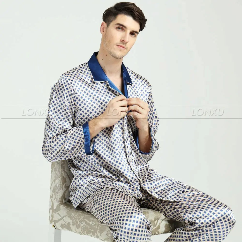 Silk Satin Polka Dot Pajama Set – Button-Front, Full Sleeve
