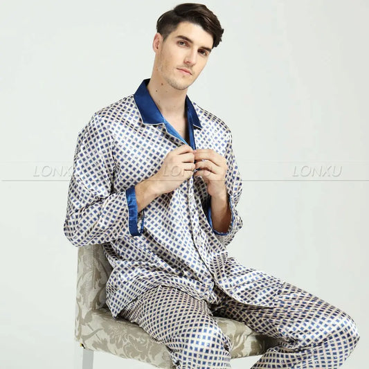 Silk Satin Polka Dot Pajama Set – Button-Front, Full Sleeve