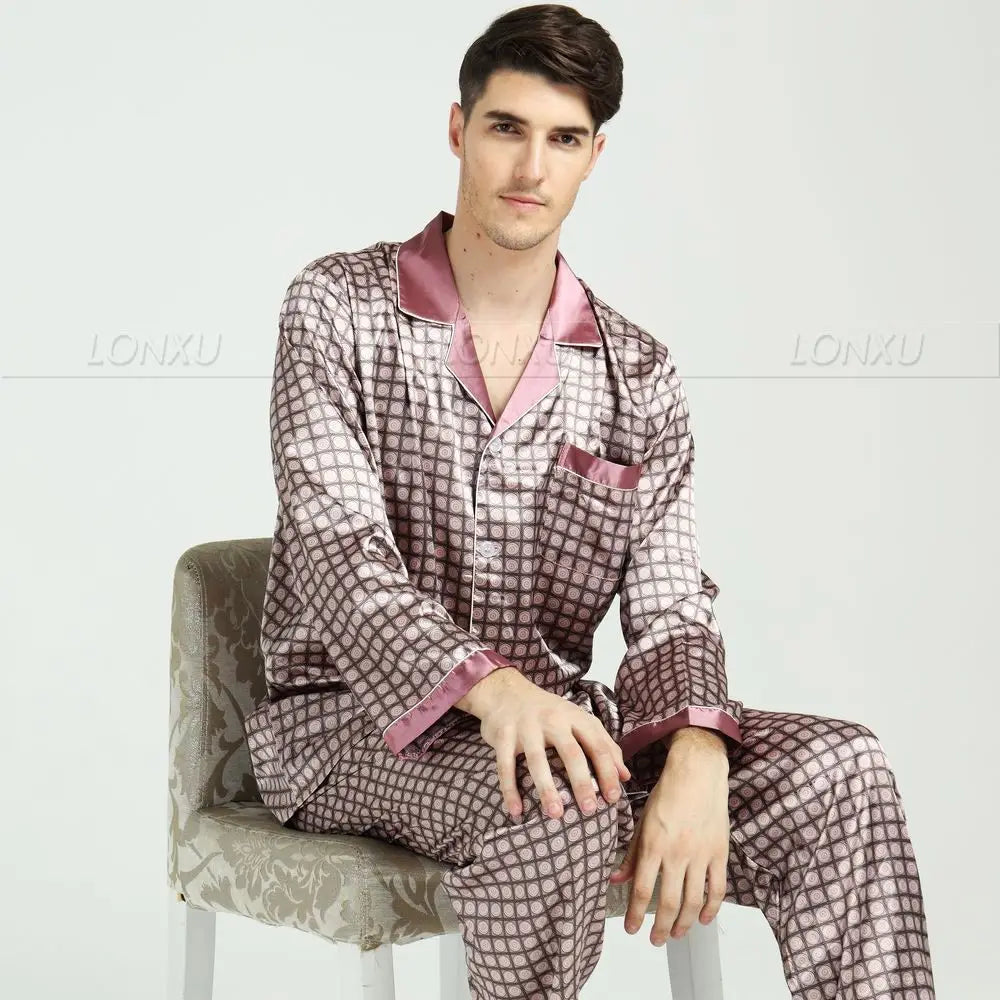 Silk Satin Polka Dot Pajama Set – Button-Front, Full Sleeve