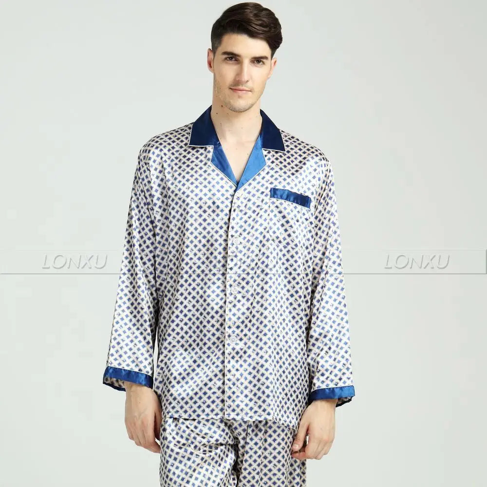 Silk Satin Polka Dot Pajama Set – Button-Front, Full Sleeve