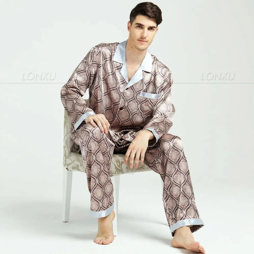 Silk Satin Polka Dot Pajama Set – Button-Front, Full Sleeve