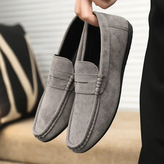 Spring Casual Shoes for Young Men Trendy Loafers Slip-on Sneakers Breathable Fabric Upper Pointed Tip Cross-border Supply
