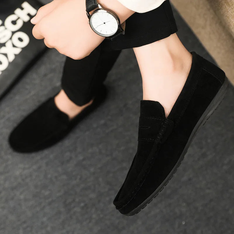 Spring Casual Shoes for Young Men Trendy Loafers Slip-on Sneakers Breathable Fabric Upper Pointed Tip Cross-border Supply
