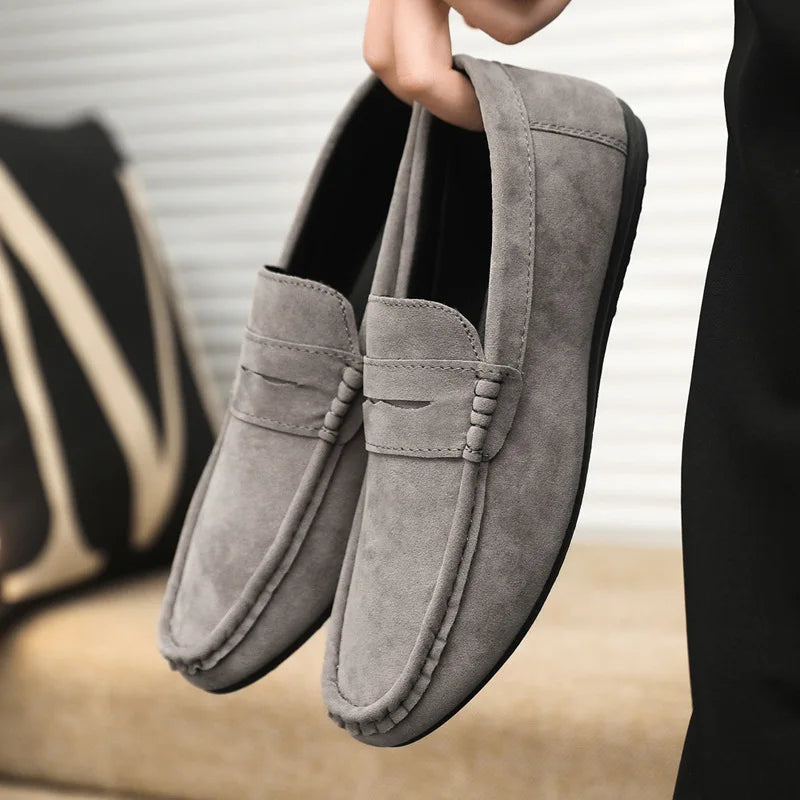 Spring Casual Shoes for Young Men Trendy Loafers Slip-on Sneakers Breathable Fabric Upper Pointed Tip Cross-border Supply