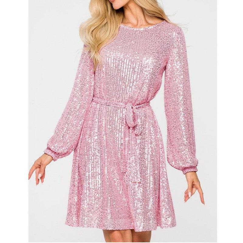 European and American independent station Amazon AliExpress festival party shiny sequined dress small dress