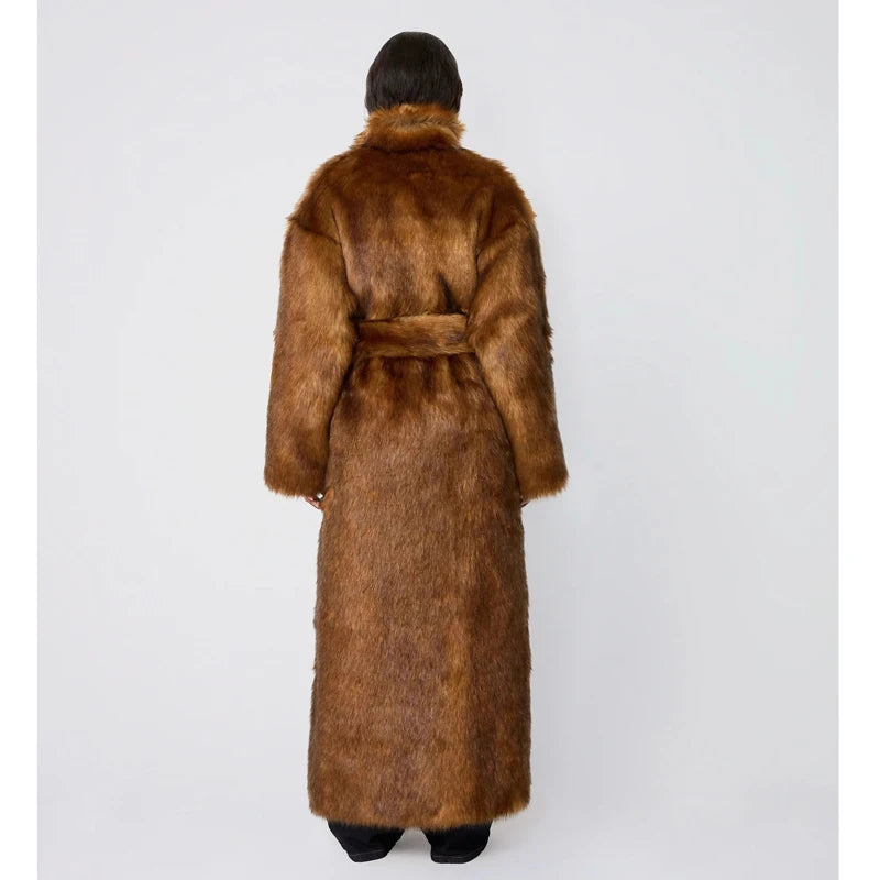 New women's winter imitation fox fur young Wolf fur coat female long over the knee warm coat