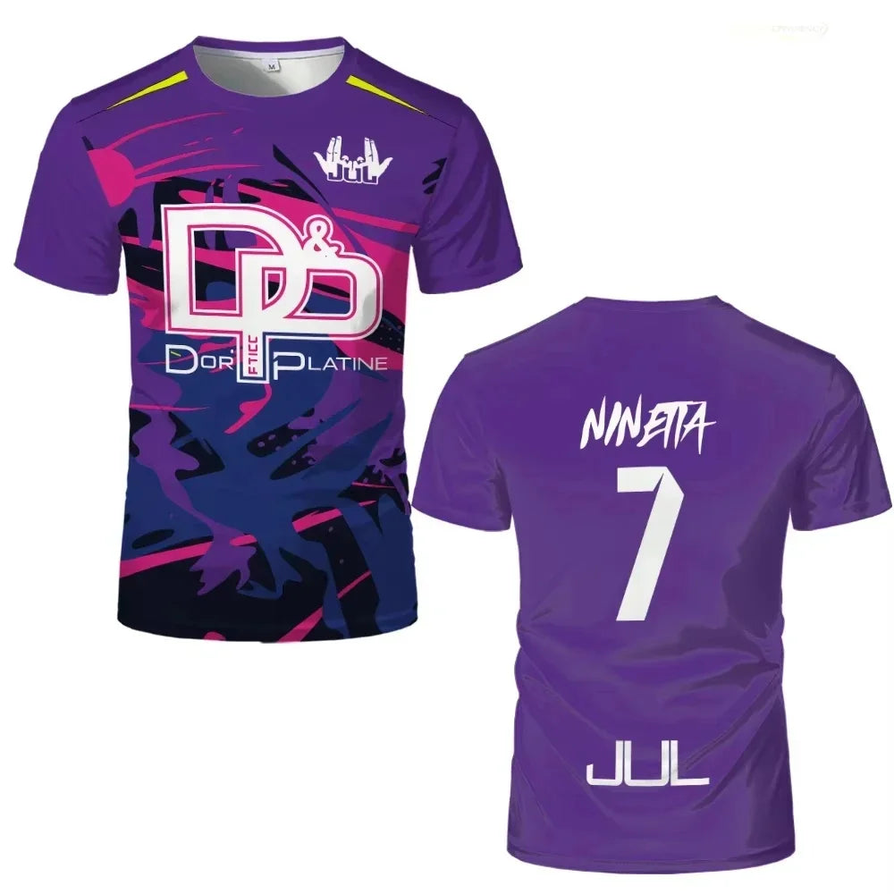 Summer Jul Training Men's T-shirt Football Sports Breathable Quick Dry Short Sleeve Tops Daily Fashion O-Neck Unisex Clothing