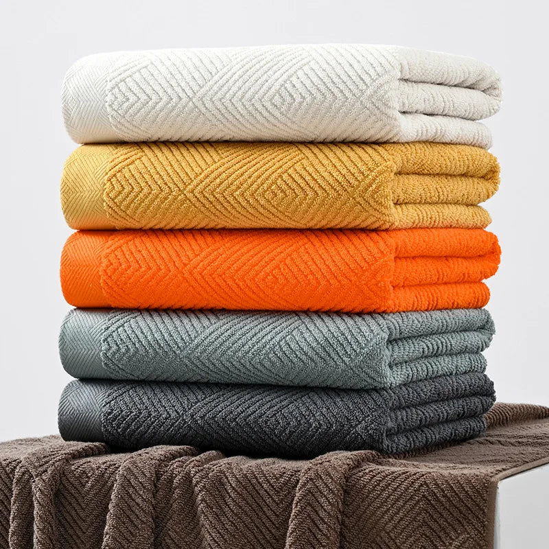 3pcs/Set Cotton Towel Bath Towel Sets Solid Color Thicken Bathroom Towels Set Soft Comfortable Strong Absorbent Towel Set