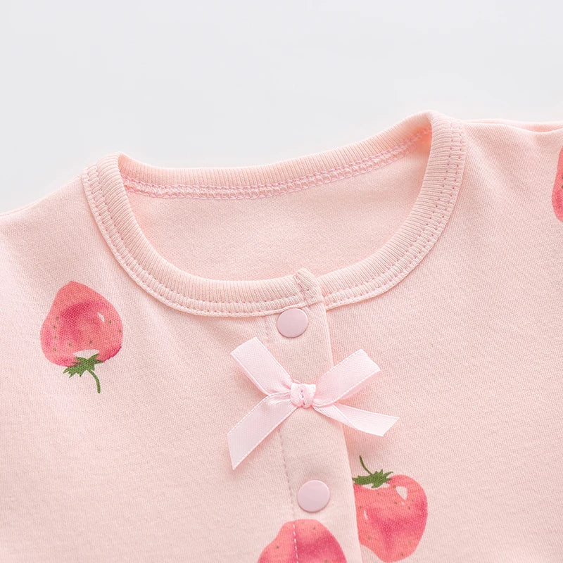 Full Moon Princess Outfit Autumn Thin Style Baby Girl Romper Infant Jumpsuit 0-1 Year Old Newborn Stylish Pure Cotton Crawling Suit