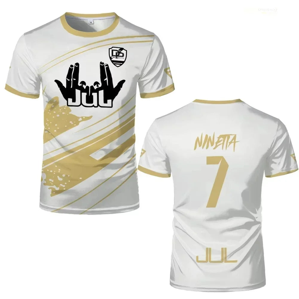 Summer Jul Training Men's T-shirt Football Sports Breathable Quick Dry Short Sleeve Tops Daily Fashion O-Neck Unisex Clothing