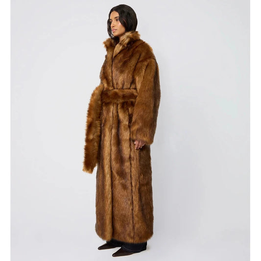 New women's winter imitation fox fur young Wolf fur coat female long over the knee warm coat