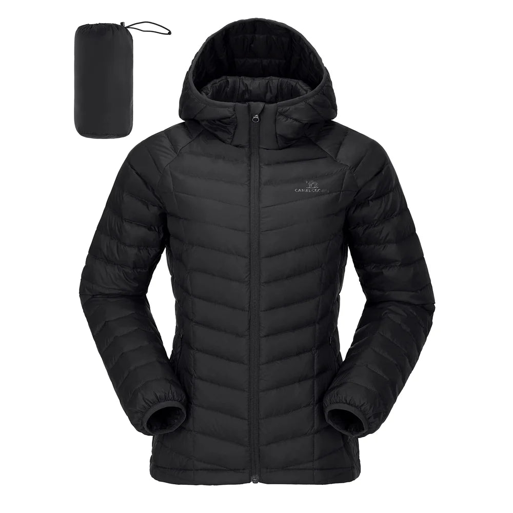 GOLDEN CAMEL Women's Down Jacket Hooded Winter Light Weight Short Puffer Coats Packable Warm Windproof Jacket for Women Clothes