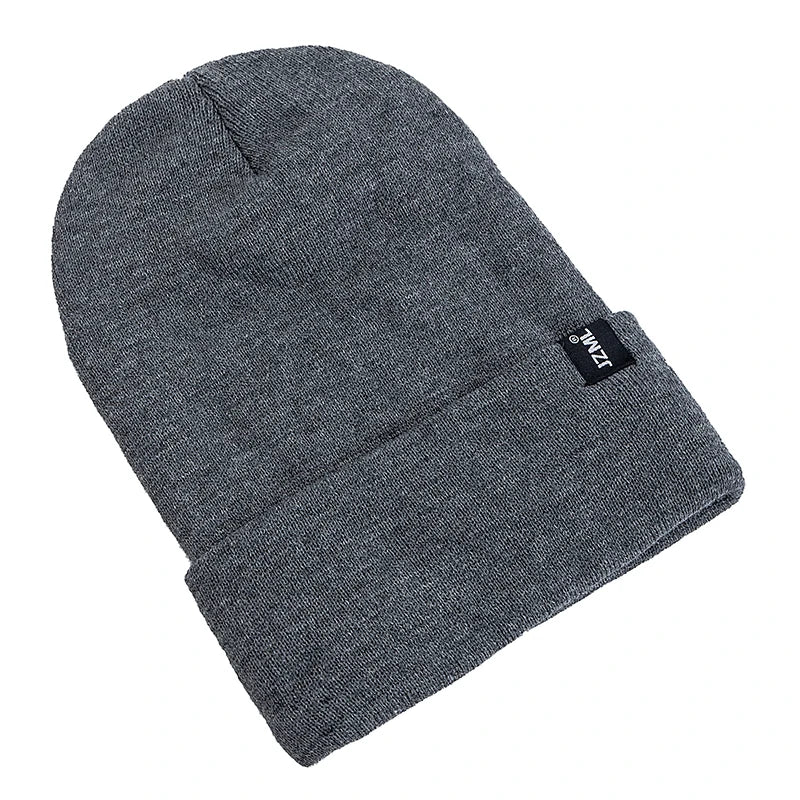 Satin-Lined Knit Beanie with Letter Detail | Unisex